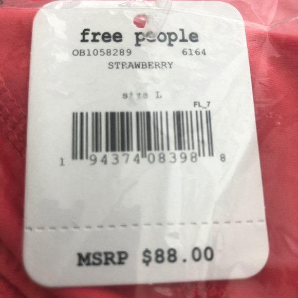 Free People Heart pink Leotard Bodysuit L NWT - Picture 8 of 8